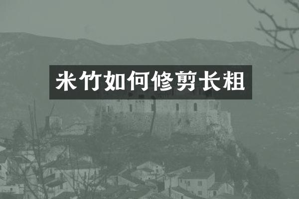 米竹如何修剪长粗
