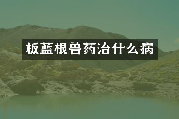板蓝根兽药治什么病
