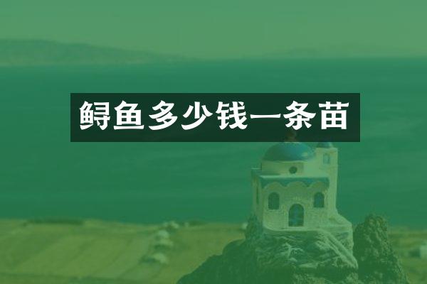 鲟鱼多少钱一条苗