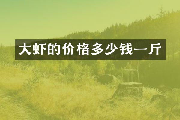 大虾的价格多少钱一斤