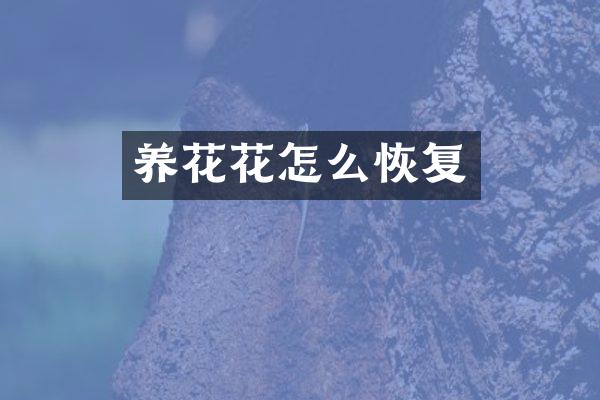 养花花怎么恢复