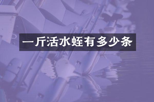 一斤活水蛭有多少条
