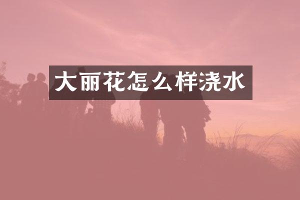 大丽花怎么样浇水
