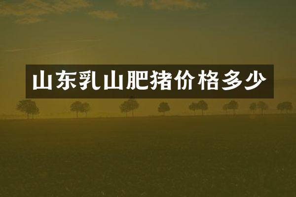 山东乳山肥猪价格多少