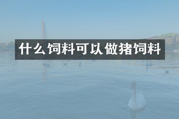 什么饲料可以做猪饲料