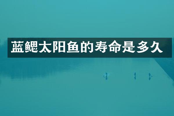 蓝鳃太阳鱼的寿命是多久