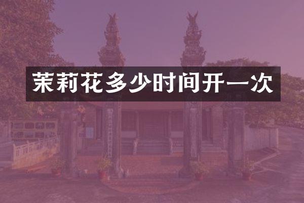 茉莉花多少时间开一次