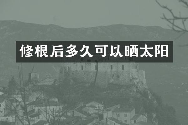 修根后多久可以晒太阳