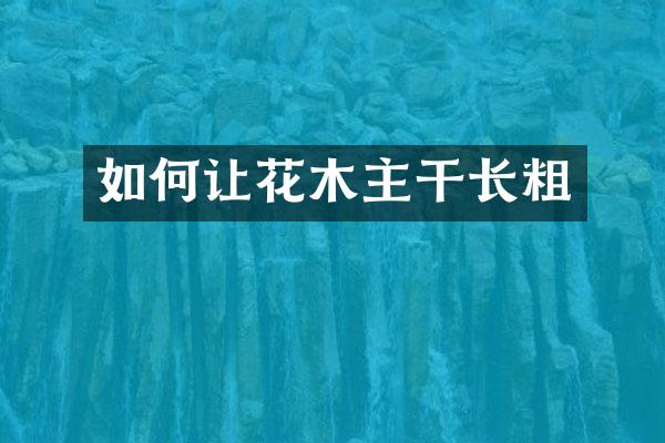 如何让花木主干长粗