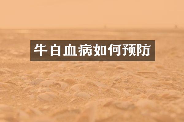 牛白血病如何预防