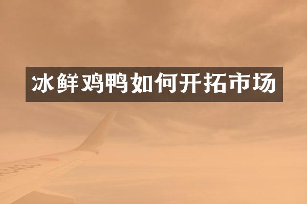 冰鲜鸡鸭如何开拓市场
