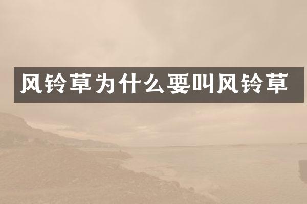 风铃草为什么要叫风铃草