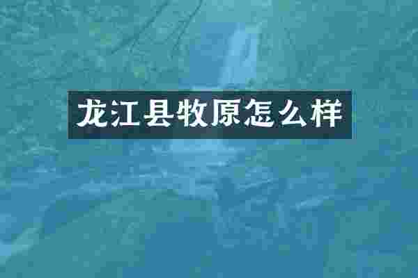 龙江县牧原怎么样