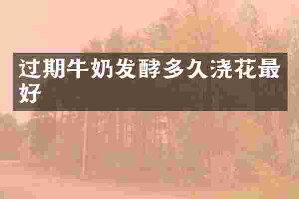 过期牛奶发酵多久浇花最好