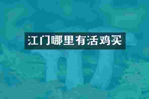 江门哪里有活鸡买