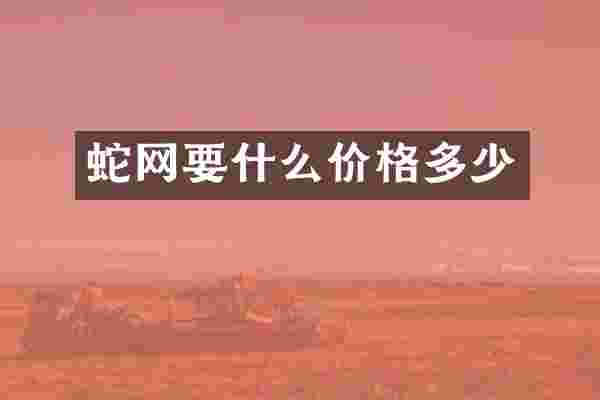 蛇网要什么价格多少