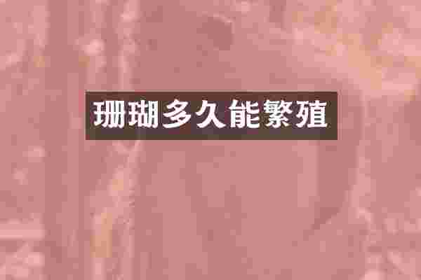 珊瑚多久能繁殖