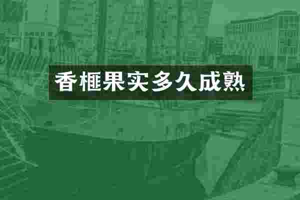 香榧果实多久成熟