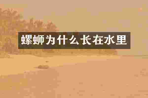 螺蛳为什么长在水里