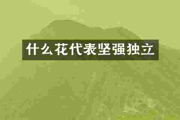什么花代表坚强独立
