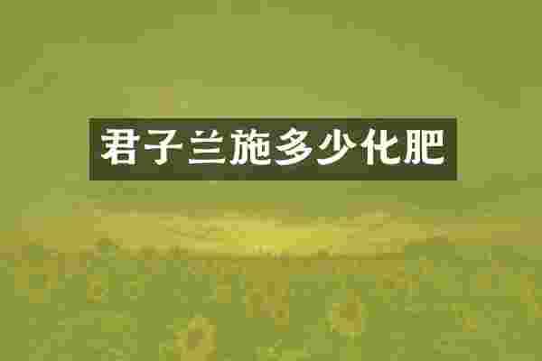 君子兰施多少化肥