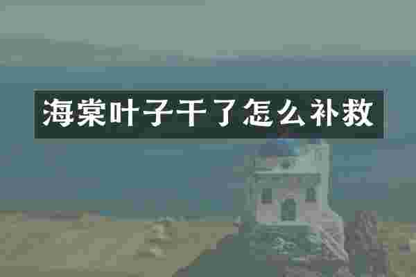 海棠叶子干了怎么补救