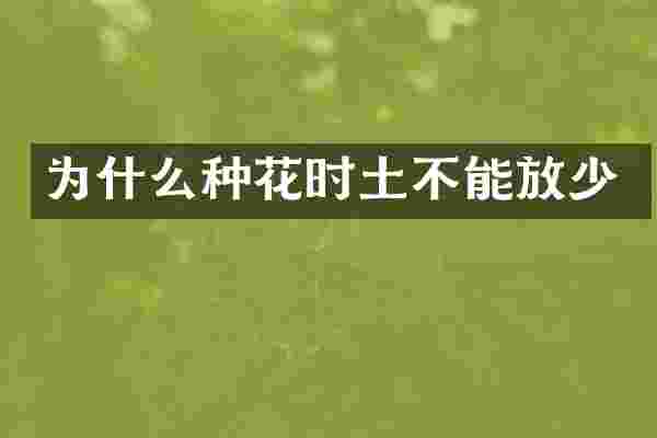 为什么种花时土不能放少