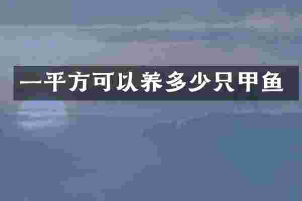 一平方可以养多少只甲鱼