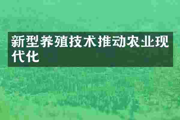 新型养殖技术推动农业现代化