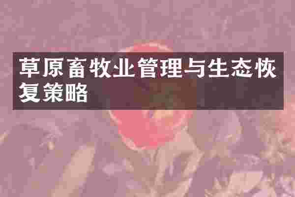 草原畜牧业管理与生态恢复策略