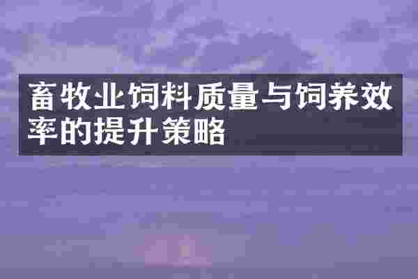 畜牧业饲料质量与饲养效率的提升策略