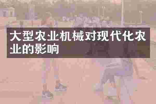 大型农业机械对现代化农业的影响