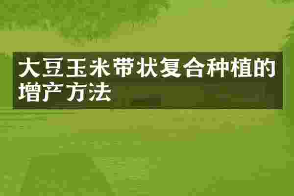 大豆玉米带状复合种植的增产方法