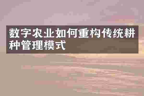 数字农业如何重构传统耕种管理模式