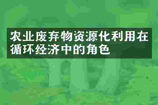 农业废弃物资源化利用在循环经济中的角色