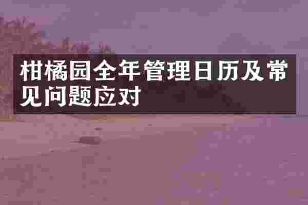 柑橘园全年管理日历及常见问题应对
